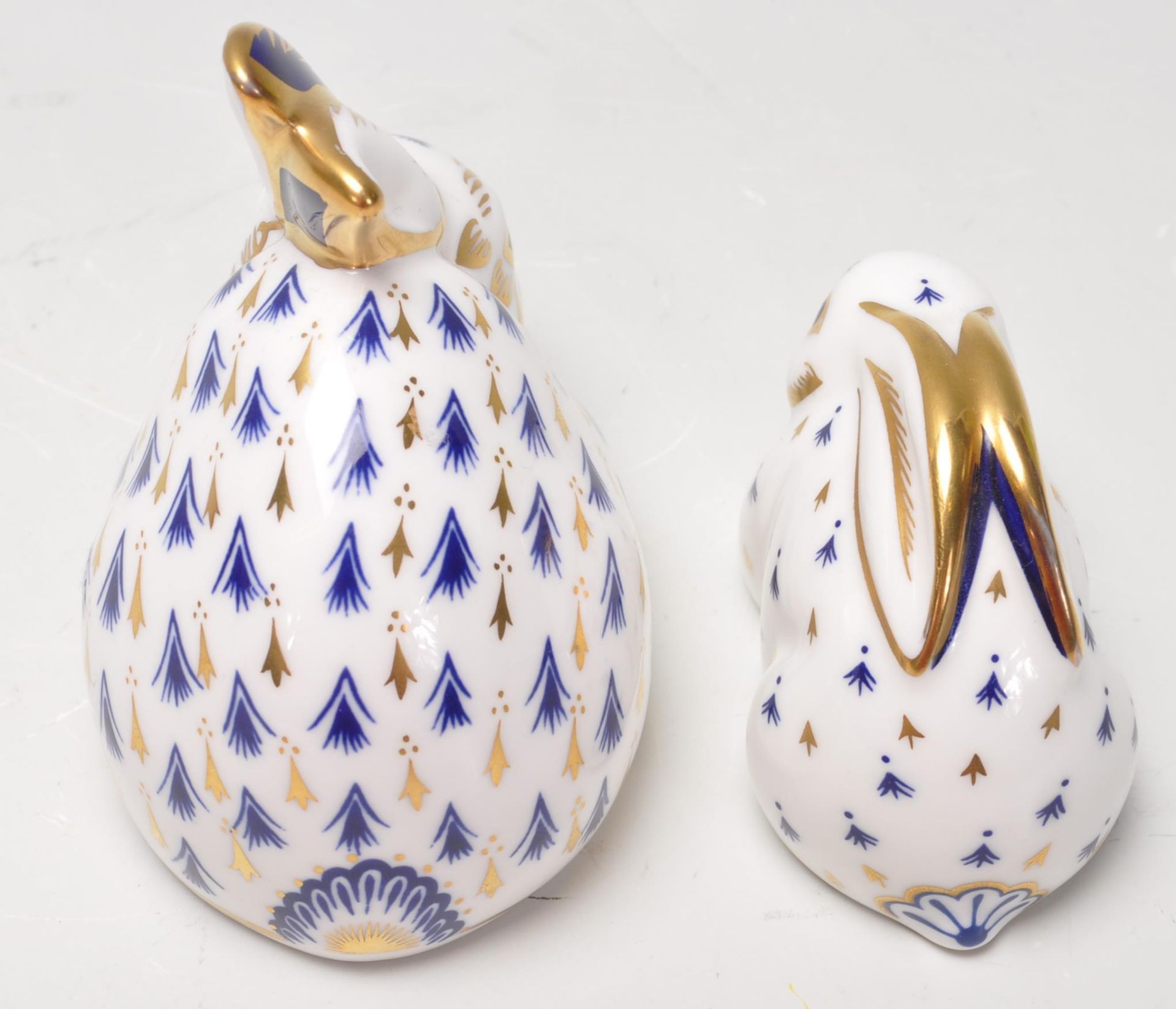 TWO ROYAL CROWN DERBY RABBIT PAPERWEIGHTS WITH GOLD STOPPERS - Image 6 of 7