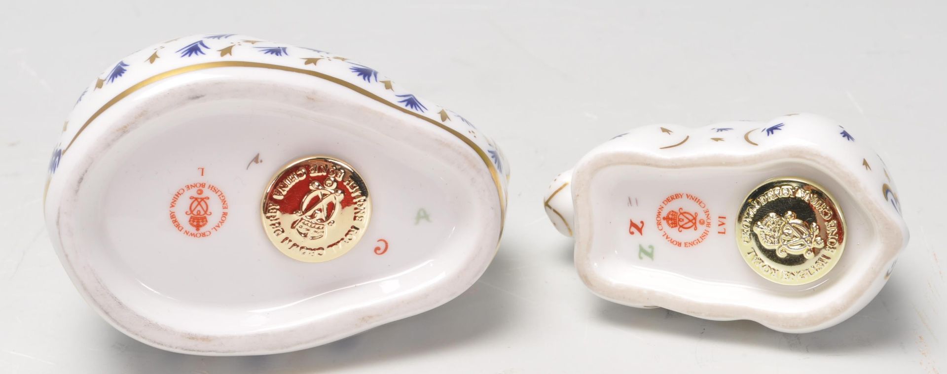 TWO ROYAL CROWN DERBY RABBIT PAPERWEIGHTS WITH GOLD STOPPERS - Image 7 of 7