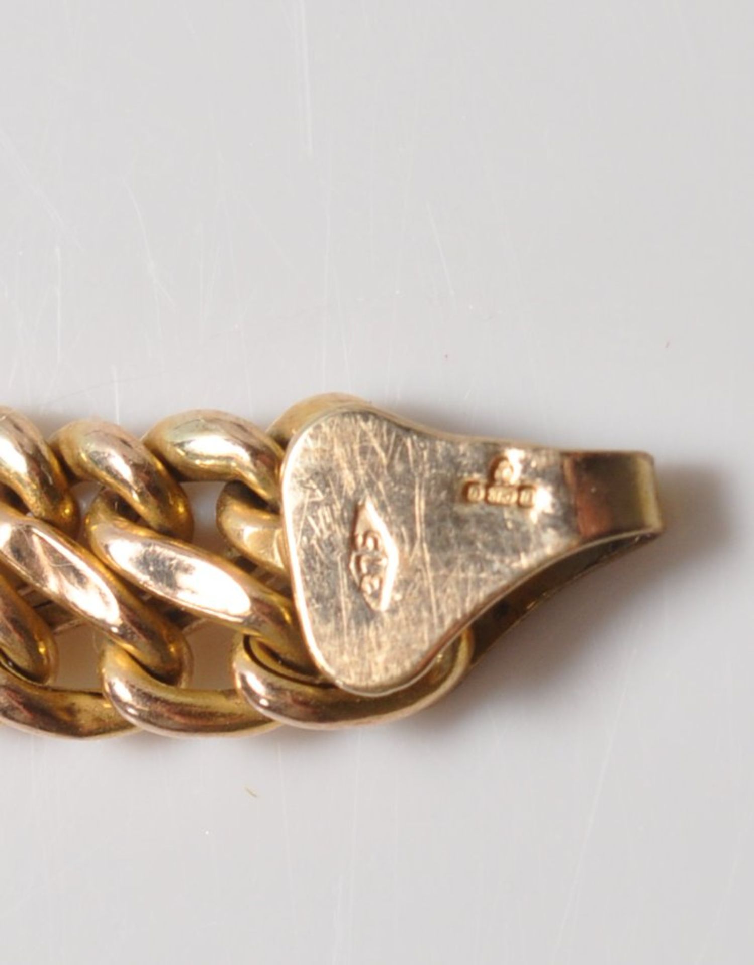 9CT GOLD FLATLINK BRACELET CHAIN - Image 8 of 8