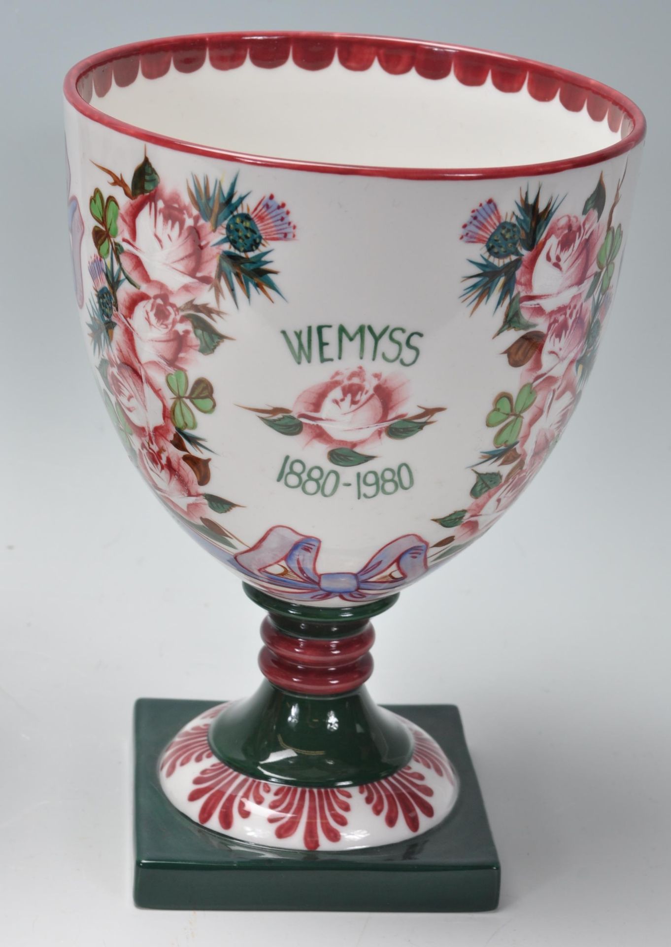 TWO VINTAGE LATE 20TH CENTURY WEMYSS CENTENTARY GOBLET - Image 3 of 7