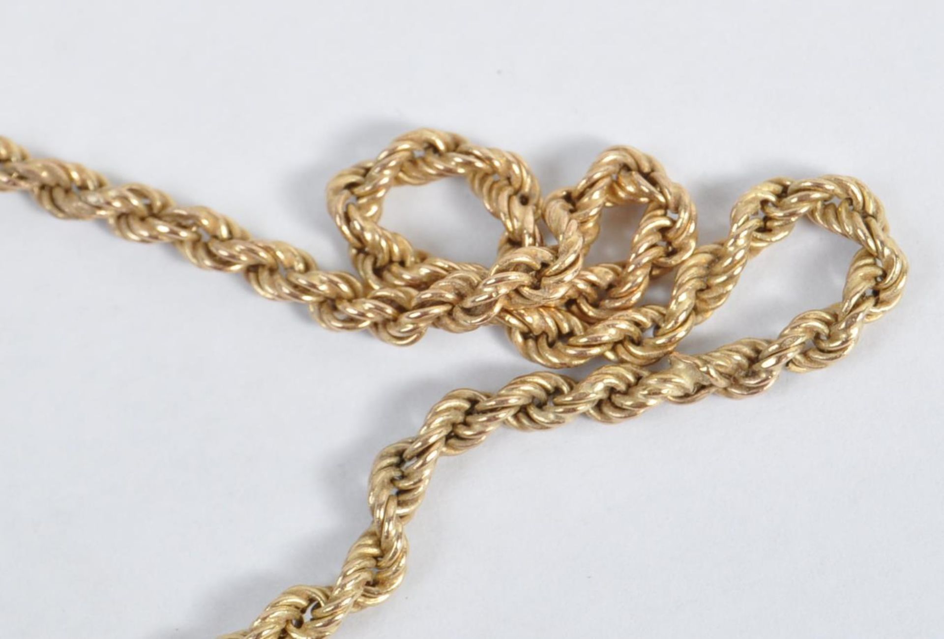 9CT GOLD ROPE TWIST NECKLACE CHAIN - Image 2 of 6