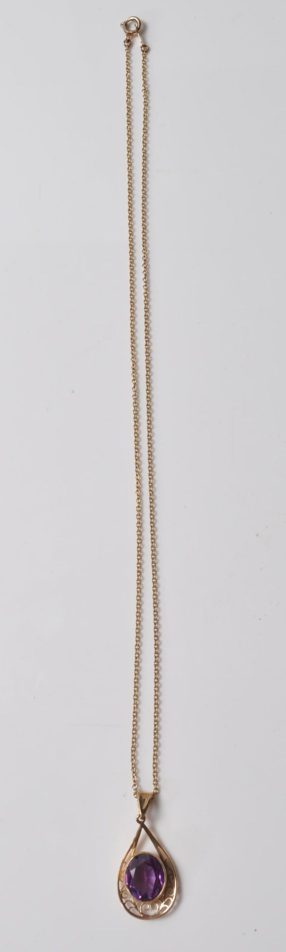 STAMPED 9CT GOLD LADIES PENDANT NECKLACE - Image 2 of 7