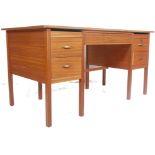 VINTAGE TEAK WOOD TWIN PEDESTAL OFFICE DESK