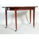 ANTIQUE VICTORIAN MAHOGANY DEMI LUNE CONSOLE TABLE