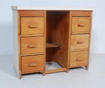 VINTAGE RETRO 20TH CENTURY SHABBY CHIC OAK SCHOOL