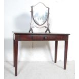 18TH CENTURY GEORGE III MAHOGANY WRITING TABLE & MIRROR