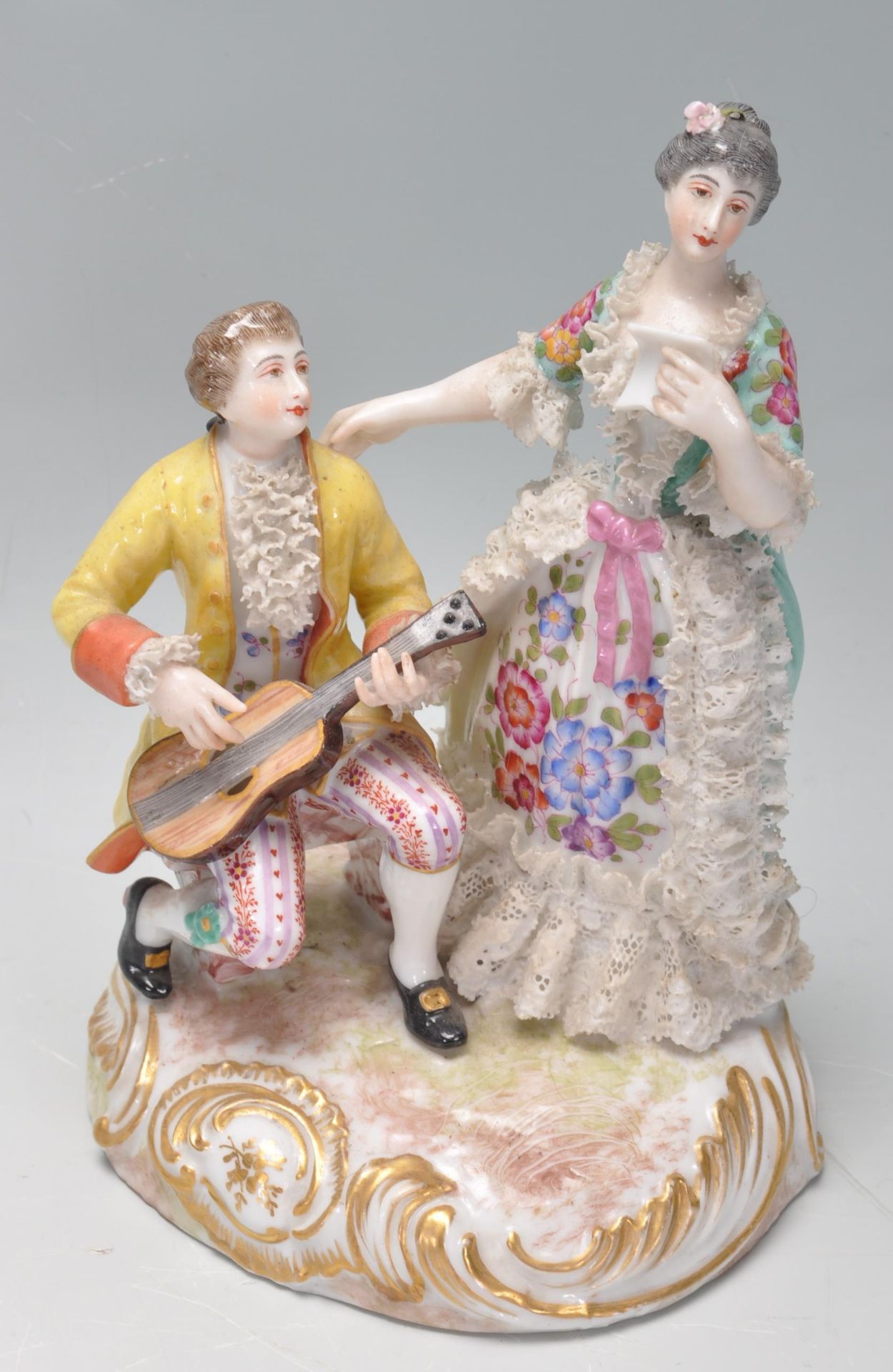 A 20TH CENTURY MEISSEN DRESDEN COUPLE FIGURINE - Image 6 of 9