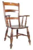 ANTIQUE 19TH CENTURY VICTORIAN BEECH AND ELM KITCHEN CHAIR