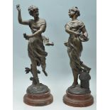 PAIR OF ANTIQUE EARLY 20TH CENTURY FRENCH SPELTER FIGURINES