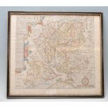 ANTIQUE 19TH CENTURY VICTORIAN MAP OF HAMSHIRE BY NORDEN & HOLE