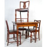 MID 20TH CENTURY OAK DINING TABLE AND FOUR CHAIRS