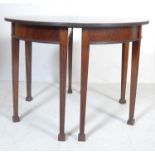 19TH CENTURY GEORGE III MAHOGANY D-END DINING TABLE