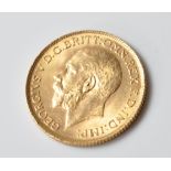 1913 GEORGE V GOLD FULL SOVEREIGN COIN