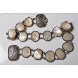 ANTIQUE CHINESE SILVER AND MOTHER OF PEARL BELT