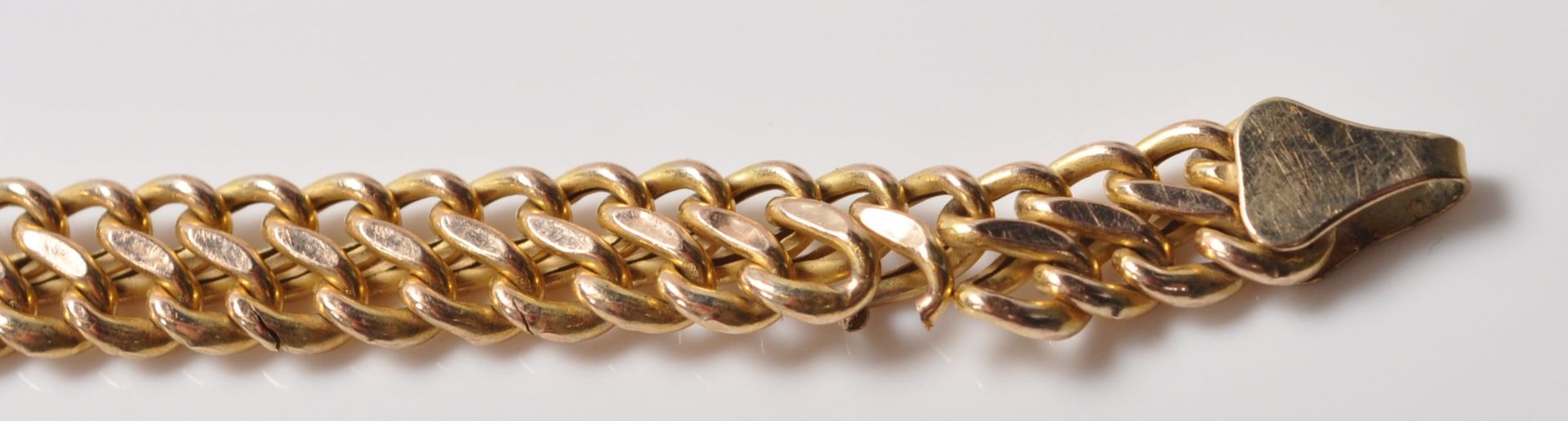 9CT GOLD FLATLINK BRACELET CHAIN - Image 4 of 8