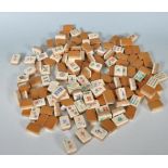 MAHJONG TILES - COLLECTION OF VINTAGE BONE MAHJONG TILSE