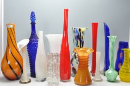 LARGE QUANTITY OF VINTAGE STUDIO ART GLASS VASES