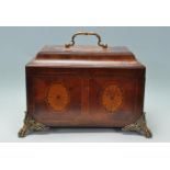 ANQTIUE GEORGIAN STYLE MAHOGANY CASKET / TEA CADDY