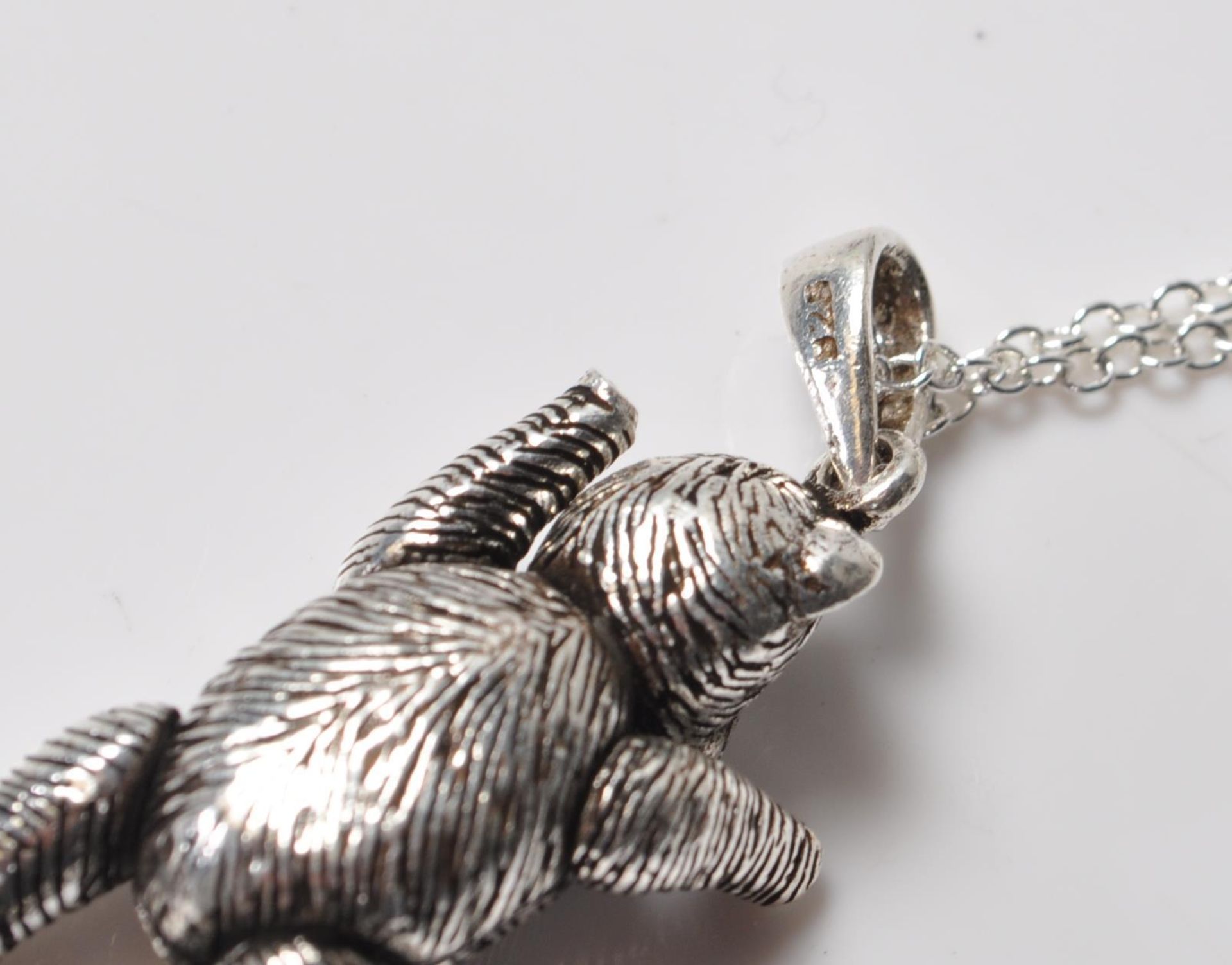 STAMPED 925 SILVER TEDDYBEAR PENDANT NECKLACE. - Image 7 of 8
