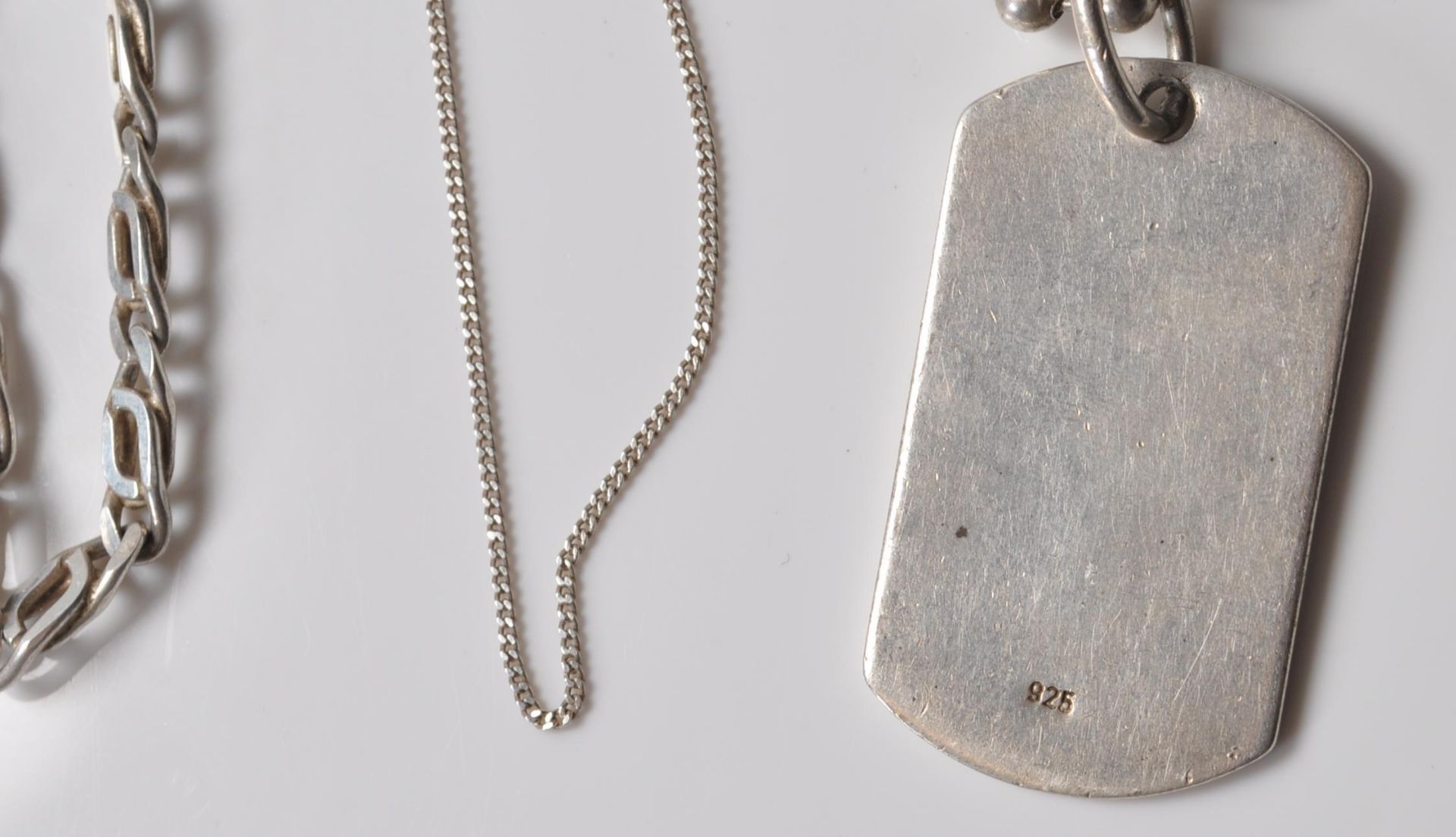 COLLECTION OF SILVER STAMPED 925 NECKLACES AND ONE BRACELET. - Image 8 of 11