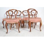 LONG RUN OF 10 VICTORIAN MATCHED BALLOON BACK DINING CHAIRS