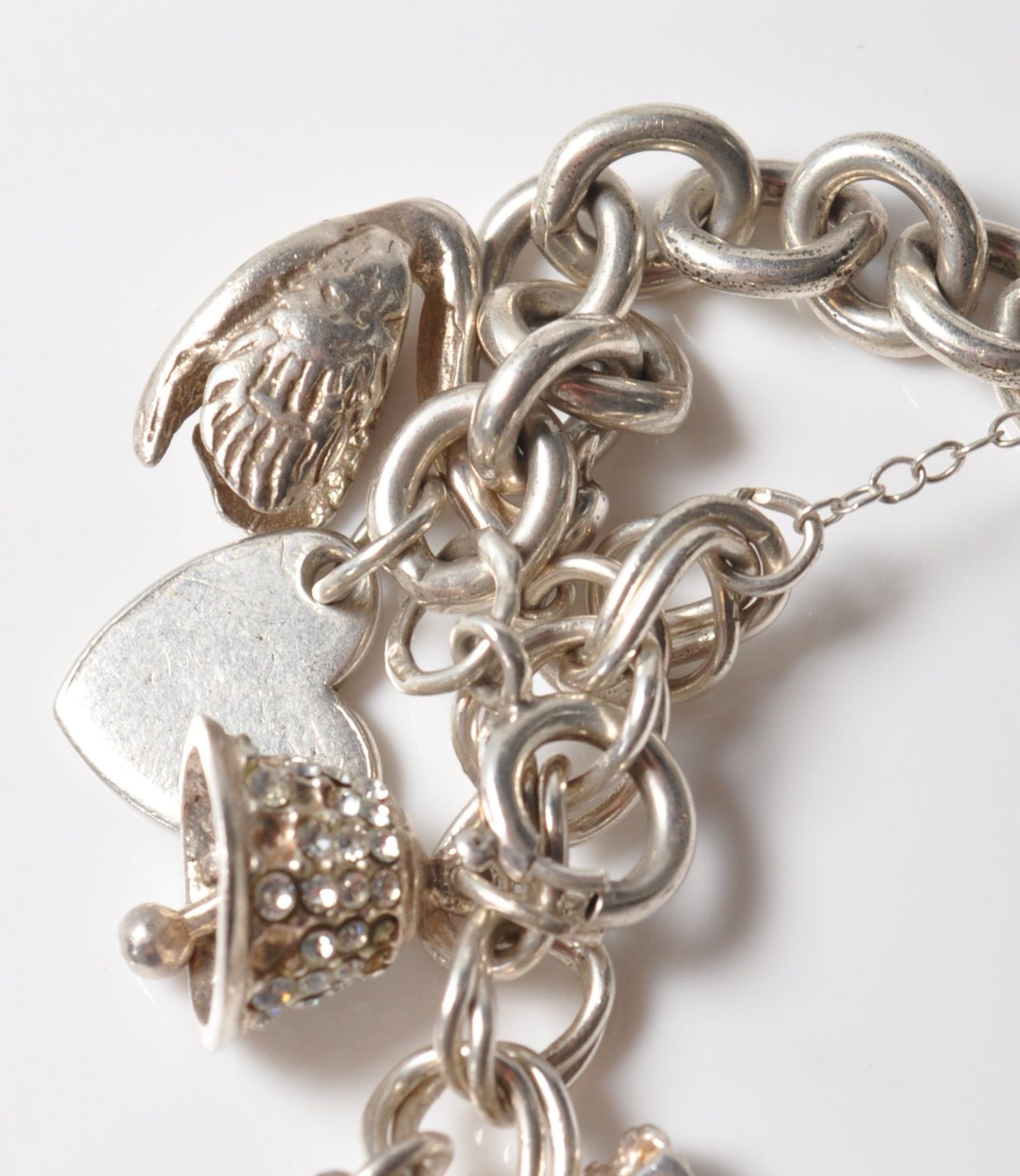 SILVER STAMPED 925 CHARM BRACELET. TOTAL WEIGHT 64 GRAMS. - Image 6 of 8