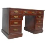 EARLY 20TH CENTURY MAHOGANY TWIN PEDESTAL DESK