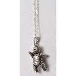 STAMPED 925 SILVER TEDDYBEAR PENDANT NECKLACE.