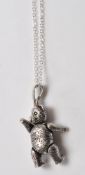 STAMPED 925 SILVER TEDDYBEAR PENDANT NECKLACE.