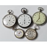 COLLECTION OF FIVE VINTAGE 20TH CENTURY POCKET WATCHES
