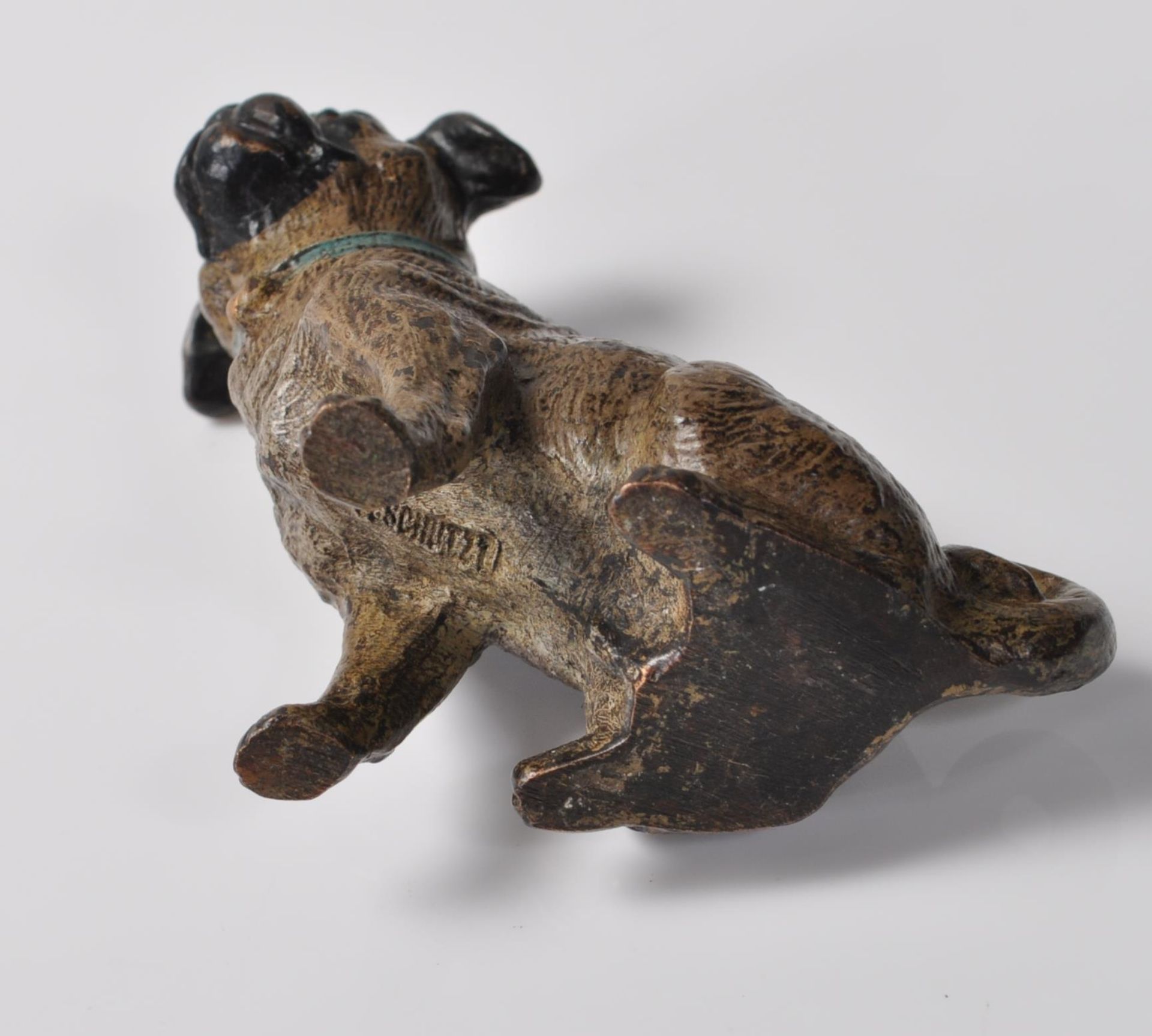 COLD PAINTED BRONZE FIGURE OF A PUG DOG - Image 6 of 6
