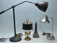 FOUR VINTAGE RETRO 20TH CENTURY DESK LAMPS / LIGHTS