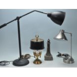 FOUR VINTAGE RETRO 20TH CENTURY DESK LAMPS / LIGHTS