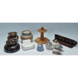 GROUP OF VINTAGE TOBACCO JARS AND PIPE RACKS