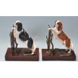 PAIR OF ALBANY FINE BONE CHINA LTD CO PORCELAIN AND BRONZE LIMITED EDITION PAIR OF DOGS