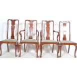 SET OF 4 EDWARDIAN MAHOGANY QUEEN ANNE DINING CHAIRS