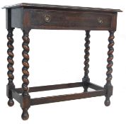 17TH CENTURY REVIVAL SOLID OAK LOWBOY DESK TABLE