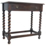 17TH CENTURY REVIVAL SOLID OAK LOWBOY DESK TABLE