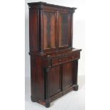 19TH CENTURY ROSEWOOD LIBRARY BOOKCASE CABINET