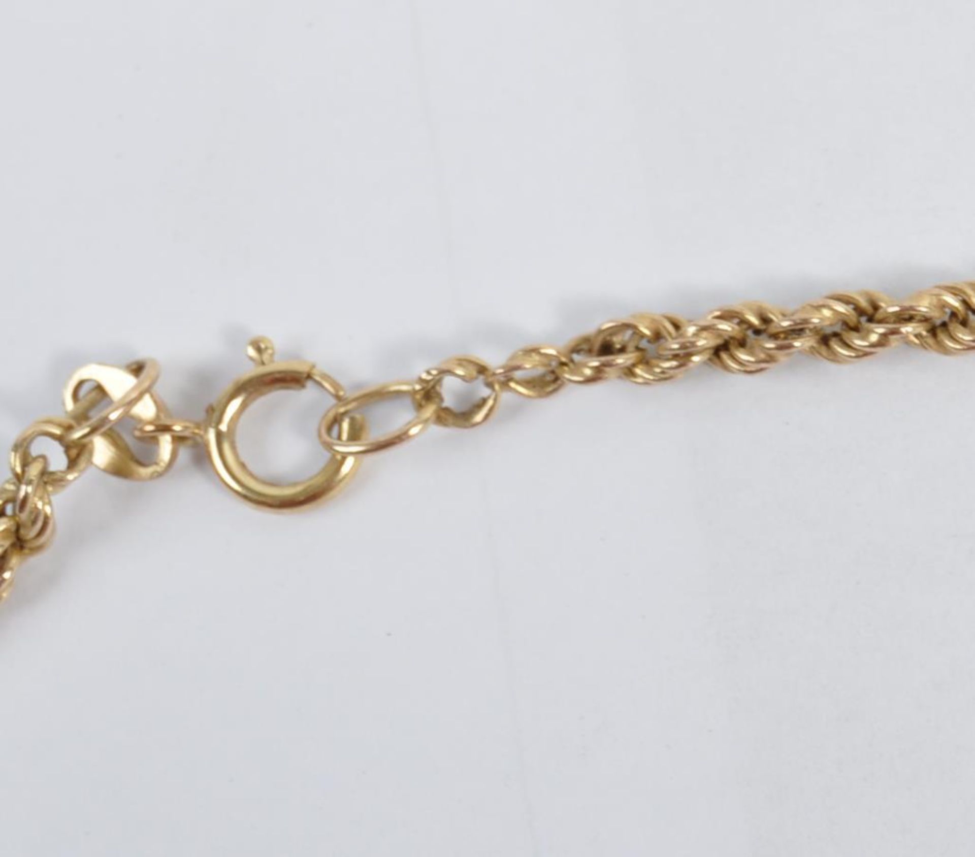 9CT GOLD ROPE TWIST NECKLACE CHAIN - Image 3 of 6