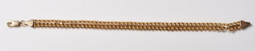 9CT GOLD FLATLINK BRACELET CHAIN