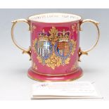 SPODE 25TH WEDDING ANNIVERSARY COMMEMORATIVE LOVING CUP