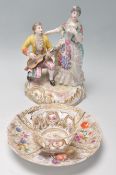 A 20TH CENTURY MEISSEN DRESDEN COUPLE FIGURINE