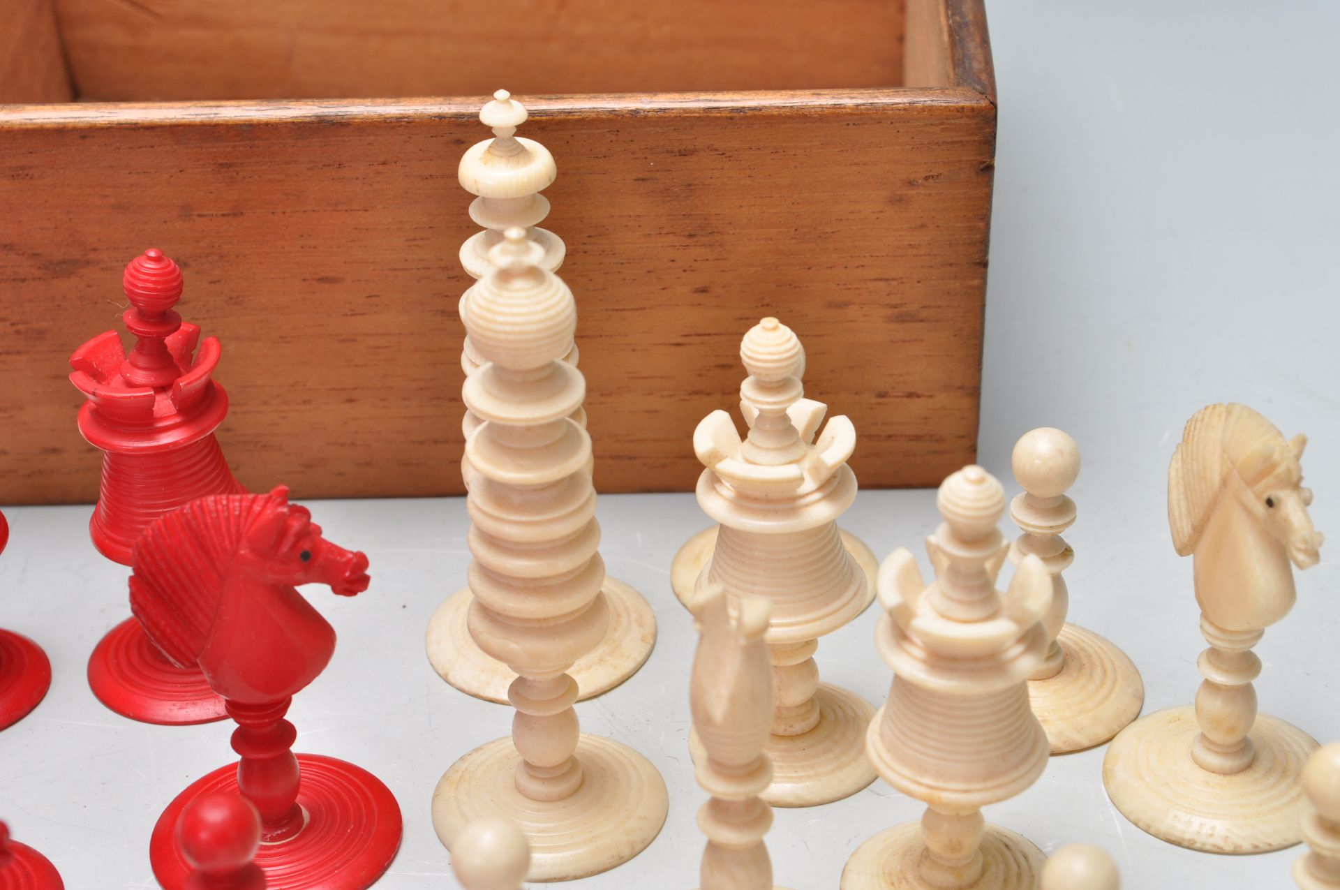 COLLECTION OF ANTIQUE 19TH CENTURY CHESS PIECES - Image 5 of 8