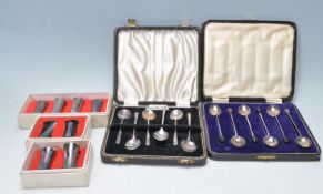 GROUP OF VINTAGE SILVERPLATED CONDIMENTS AND SPOONS