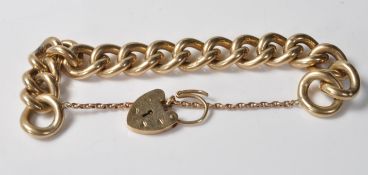 LARGE 9CT GOLD CHUNKY CURB LINK BRACELET