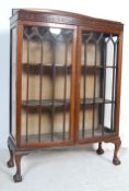 EDWARDIAN MAHOGANY BOW FRONT CHINA DISPLAY CABINET