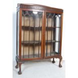 EDWARDIAN MAHOGANY BOW FRONT CHINA DISPLAY CABINET