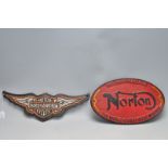 TWO VINTAGE STYLE CAST IRON ADVERTISING POINT OF SALE SIGN