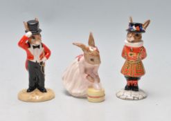 THREE VINTAGE ROYAL DOULTON BUNNYKINS FIGURINES